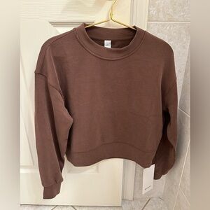 NWT Lululemon Ribbed Perfectly Oversized Cropped Crew in Java size 0